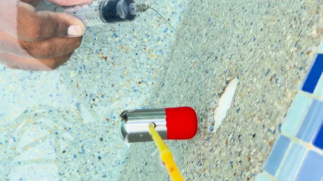 Listening probe and dye syringe at a wall fitting.
